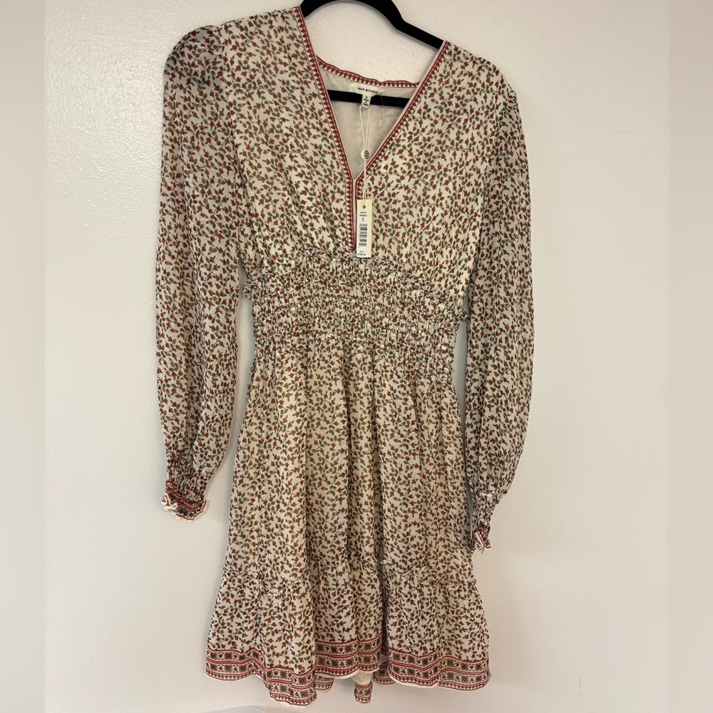 Max Studio floral long sleeve dress with smocked waist